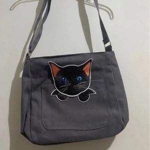 Cute crossbody cat purse gray brand new
